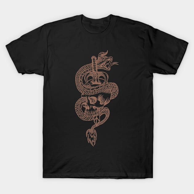 Snake And Skull T-Shirt by saigon199x